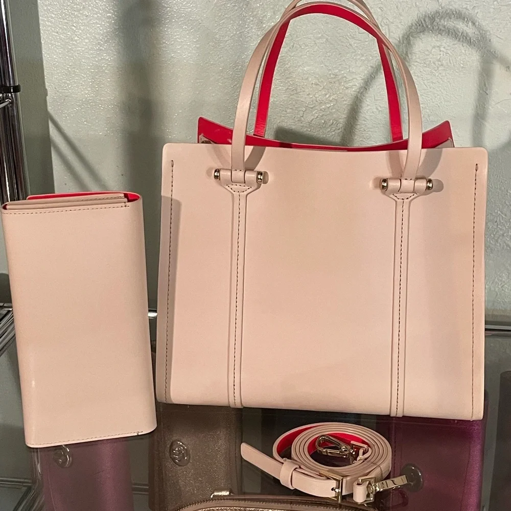 Elodie satchel/crossbody cream/hot pink - Picture 6 of 14